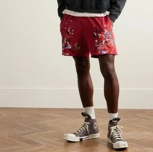 Gallery Dept Red Splatter Paint Insomnia Shorts
